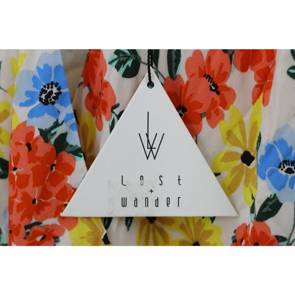 NWT Lost and Wander floral flowy maxi wrap dress womens large cottagecore fairy - Picture 4 of 8